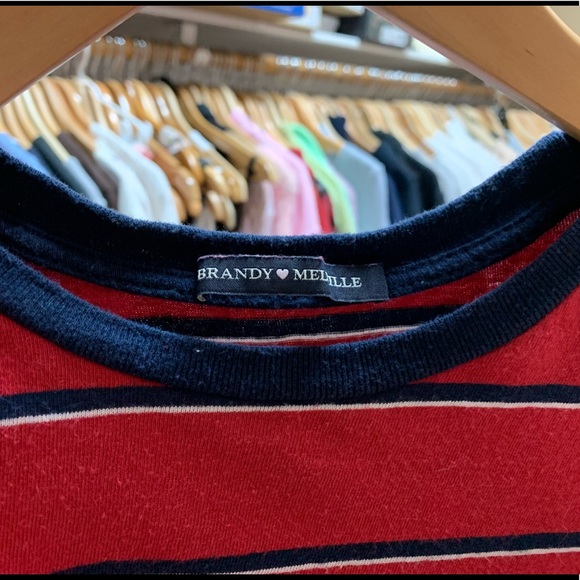 brandy red striped crop top - Picture 4 of 4